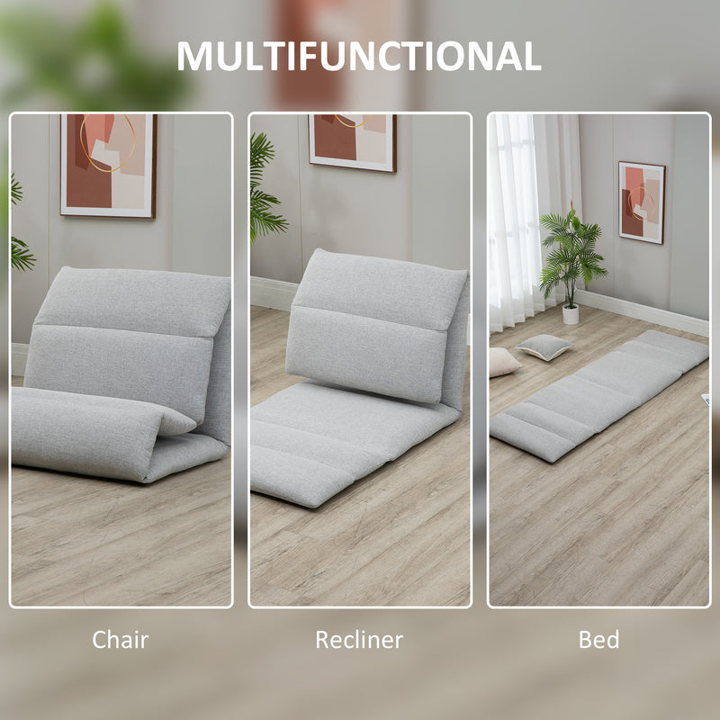 HOMCOM Adjustable Floor Chair with Back Support for Gaming Meditation Grey