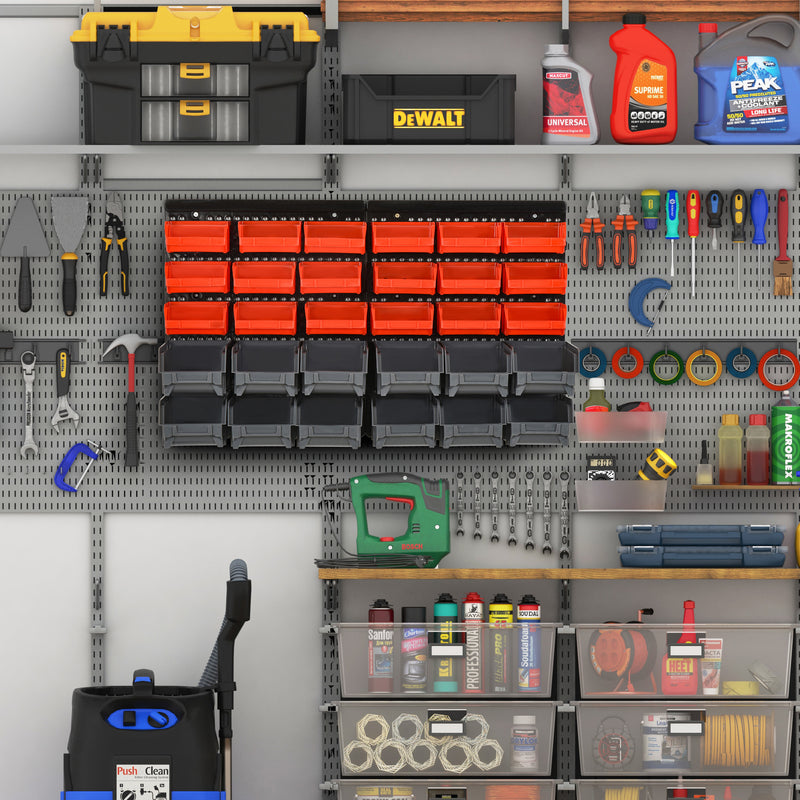 DURHAND 30 Cubbie On-Wall Storage Board Tool Screw Organiser Garage w/ Screw Kit