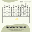 Outsunny 5PCs Decorative Garden Fencing Metal Border Edging