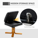 HOMCOM Recliner Chair and Footstool PU Leather Wooden Base Black