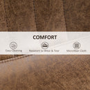 HOMCOM Set Of 2 Microfibre Retro Tub Bar Stools Metal Frame Footrest Seat Brown