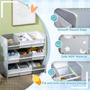 ZONEKIZ Storage Unit w/ 9 Removable Storage Baskets for Nursery Playroom - Grey