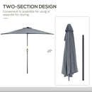 Outsunny 3 (m) Metal Frame Garden Furniture Parasol Half Round Umbrella