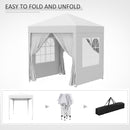 Outsunny 2mx2m Pop Up Gazebo Party Tent Canopy Marquee with Storage Bag White