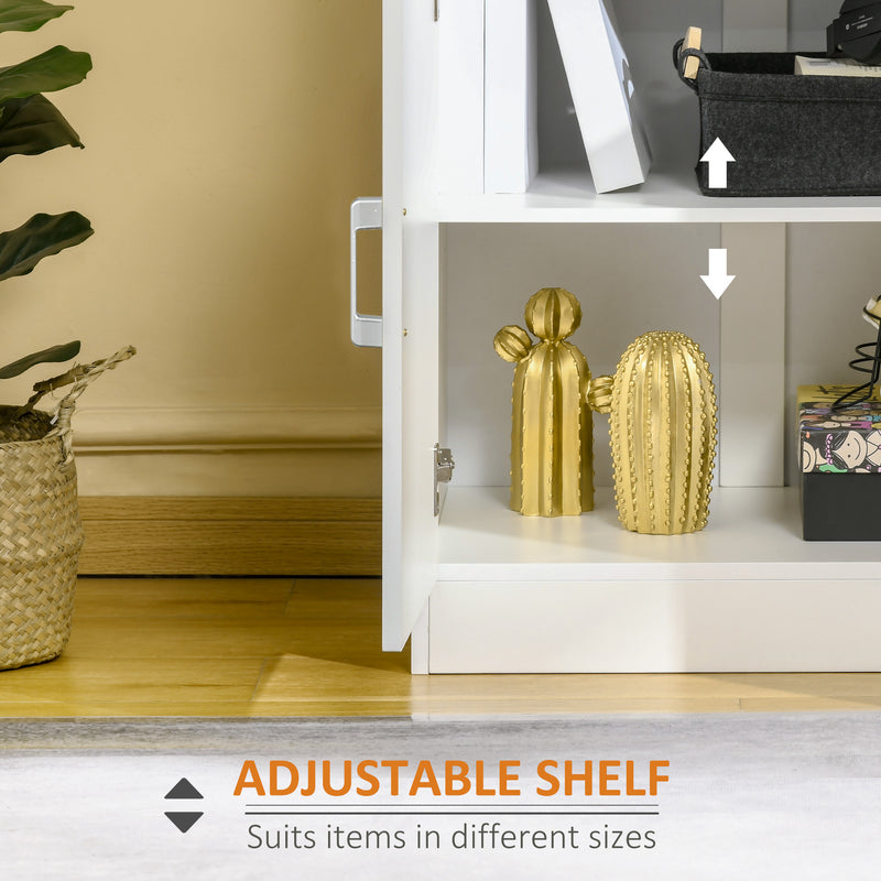 HOMCOM Modern Storage Cabinet, Small Floor Cupboard with Drawer Shelf White