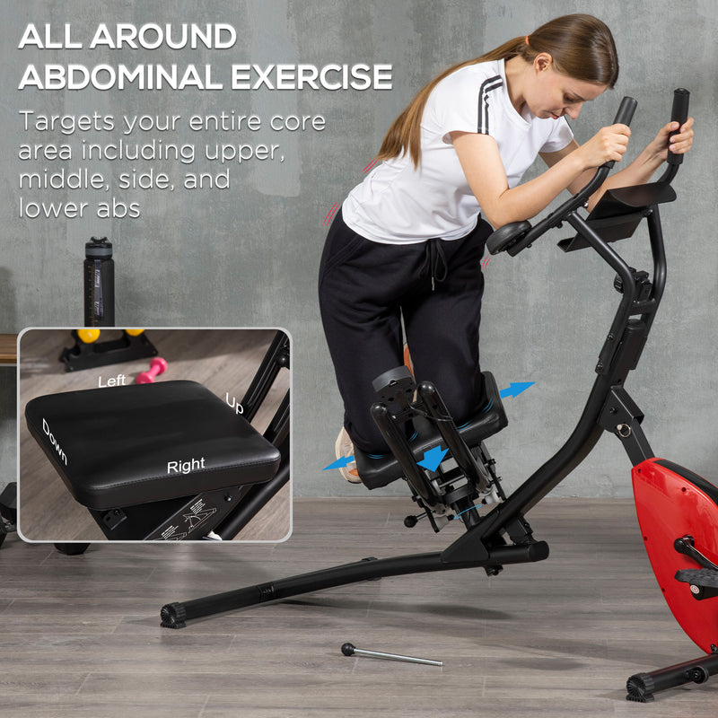 HOMCOM Abs Trainer and Exercise Bike w/ Adjustable Heights and Resistance