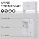 HOMCOM Freestanding Kitchen Cabinet Storage Unit Pantry Cupboard, White