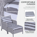 Outsunny 5 Pieces Outdoor Patio Furniture Set Wicker Conversation Set Grey