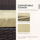 Outsunny 3 Pieces Rattan Patio Bistro Set 2 Chairs Coffee Side Table Set