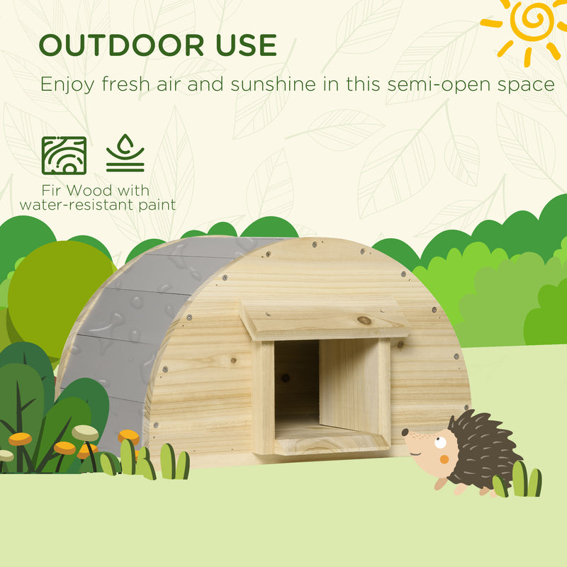 PawHut Wooden Hedgehog House Hibernation Home, for Gardens, 40 x 30.2 x 23.5 cm