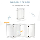 PawHut Freestanding Pet Gate w/ 2 Support Feet for Doorways Stairs White
