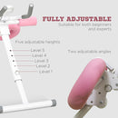 SPORTNOW Foldable Ab Machine, Abs Trainer with Adjustable Height, LCD Monitor