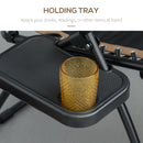 Outsunny Zero Gravity Lounger Chair, Folding Camping Reclining Chair, Brown