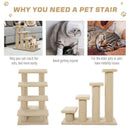 PawHut Dog Steps for Bed 4 Step Pet Stairs for Sofa Dog Cat Climb Ladder Brown