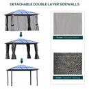 Outsunny 3 x 3.6(m) Aluminium Hardtop Gazebo Canopy w/ Polycarbonate Top