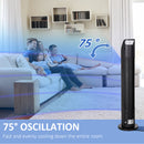 HOMCOM Oscillating Tower Fan Cooling With Remote, 4H Timer For Home Office