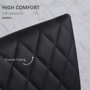 HOMCOM Dining Chairs Faux Leather Accent Chairs for Kitchen, Set of 4, Black