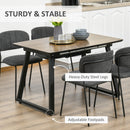 HOMCOM Extendable Dining Table Rectangular Wood Effect Tabletop with Steel Frame