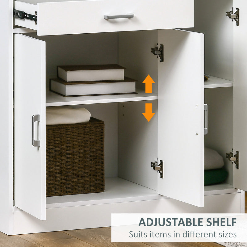 HOMCOM Modern Sideboard with Storage Cabinet, Floor Cupboard with Drawer White