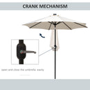 Outsunny Outdoor Garden Solar Power 24 LED Light Parasol Sun Umbrella Crank Tilt