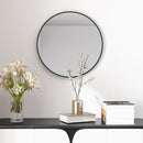 kleankin Round Bathroom Mirror, Modern Wall Mirror Aluminium Frame, 50x50 cm