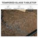 Outsunny Square Patio Table, Tempered Glass Top Garden Dining Table 76 x 76cm
