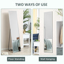 HOMCOM Full Length Mirror Dressing Mirror Wall-Mounted Entryway Black Frame
