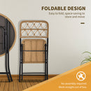 Outsunny 3 PCS Folding Rattan Wicker Bistro Set, Coffee Table Set, Natural