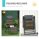 Outsunny Zero Gravity Folding Chair Metal Frame Cup Phone Holder Deck Poolside