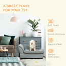 PawHut Pet Sofa Dog Chair Cat Couch w/ Storage, Cushion - Light Grey