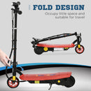 HOMCOM Folding Electric Scooter w/ LED Headlight, for Ages 7-14 Years - Red