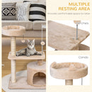 PawHut 81cm Cat Tree Kitten Large Cats Tower Activity Centre Scratch Post Beige