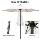 Outsunny 2.8m Patio Umbrella Parasol Outdoor Table Umbrella 6 Ribs Off-White