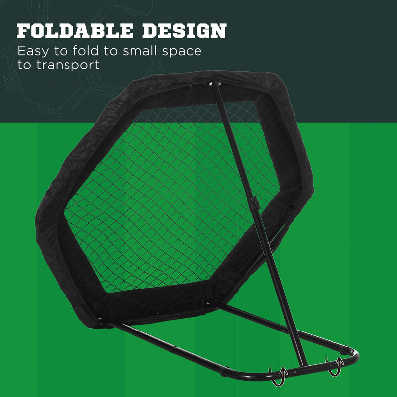 SPORTNOW Foldable Rebounder Net, Football Training Net with Adjustable Angles