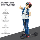 HOMCOM Kids Scooter Ride On Toy Height Adjustable For 7-14 Years, Black