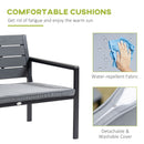 Outsunny 4 Piece Outdoor Conversation Furniture Set with Coffee Table & Cushions