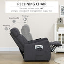 HOMCOM Power Lift Chair, Fabric Electric Recliner with Side Pocket, Grey