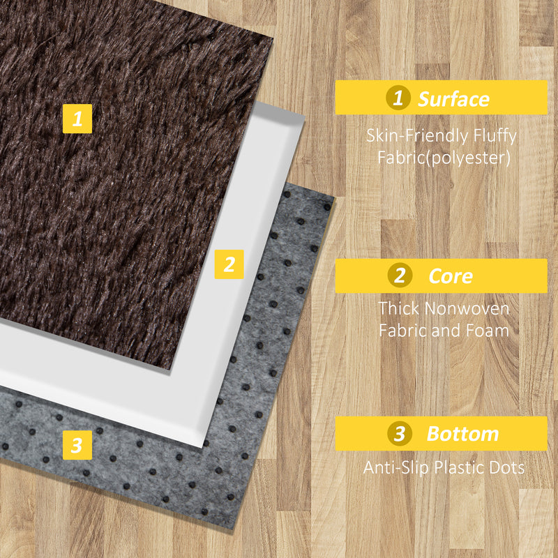 HOMCOM Brown Fluffy Area Rug Shaggy Carpet for Living Room, Bedroom, 120x200cm