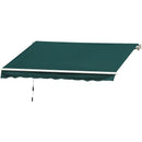 Outsunny Garden Sun Shade Canopy Retractable Awning, 3.5 x 2.5m, Dark Green