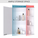 HOMCOM Wall Mounted Bathroom Cabinet w/ Mirror Single Door Storage Shelves