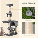 PawHut 150CM Cat Tree Tower Kittens Activity Stand House Scratching Posts