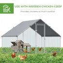PawHut Walk In Chicken Run Large Galvanized Chicken Coop w/ Cover 3 x 2 x 2m