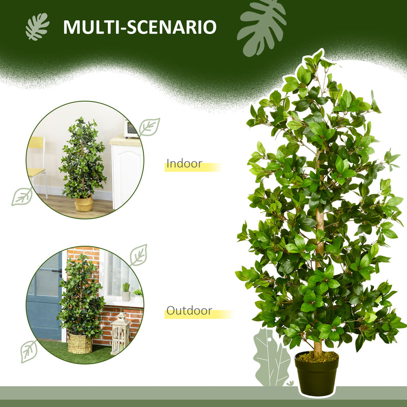 HOMCOM Potted Artificial Plants Bay Leaf Laurel for Indoor Outdoor, 120cm
