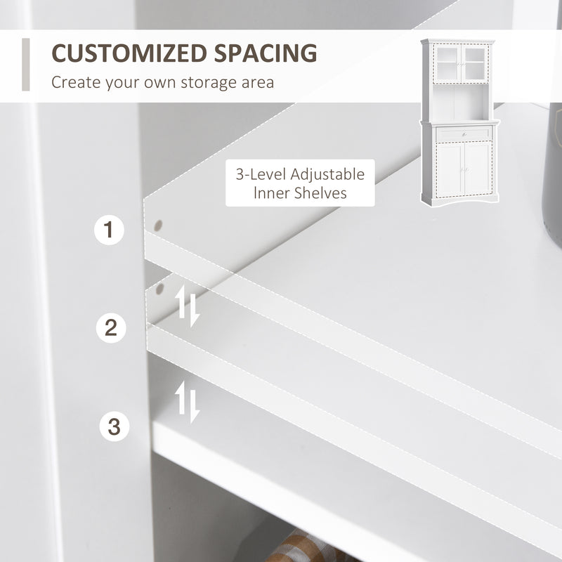 HOMCOM Kitchen Cupboard Storage Cabinet with Drawer, Doors and Shelves, White