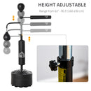 HOMCOM 3-in-1 Punching Bag with Stand with 2 Speedballs, 360° Relax Bar, PU Bag