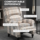 HOMCOM Recliner Chair for Living Room Wingback Chair with Padded Armrest Khaki