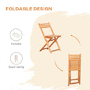 Outsunny 3Pcs Garden Bistro Set, Folding Outdoor Chairs and Table Set, Teak