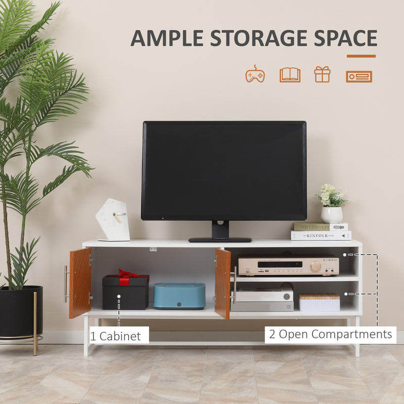 HOMCOM TV Unit Cabinet Media Console Table Stand with Shelves and Cupboard
