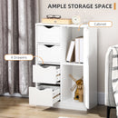HOMCOM Freestanding Bathroom Cabinet with 4 Drawers and Door Cupboard White