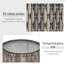 Outsunny 3 PCS Webbed PE Rattan Outdoor Patio Set w/ Cushions Steel Frame Grey